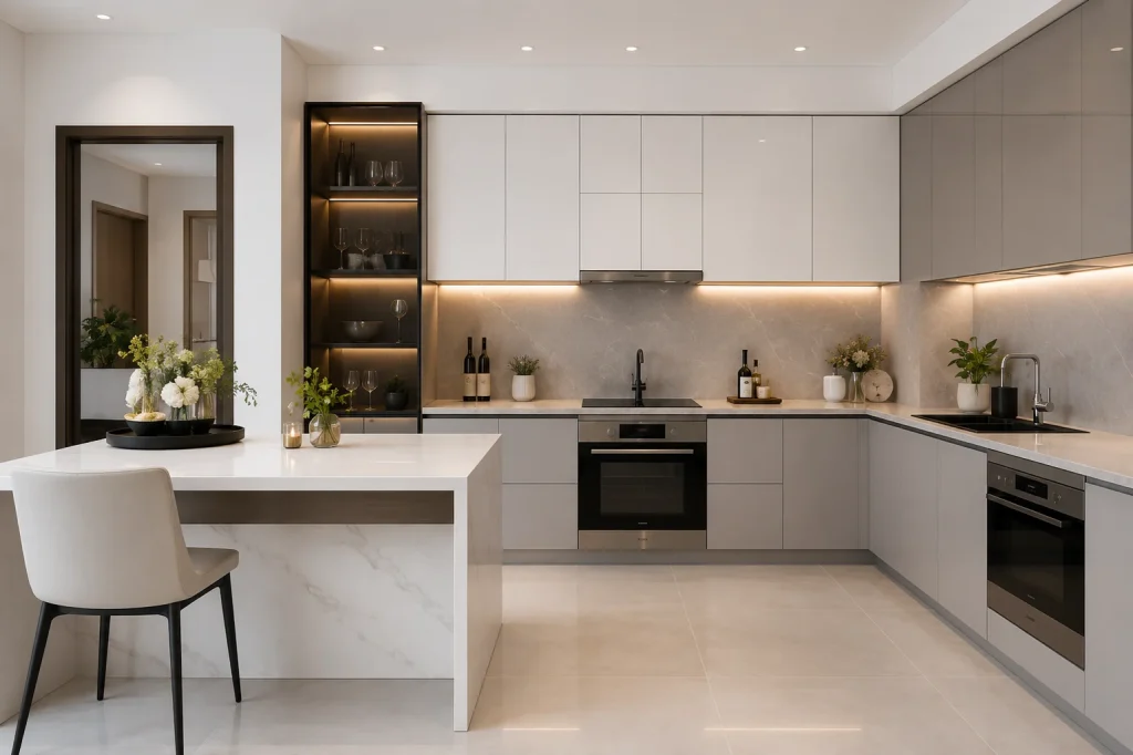 Tủ bếp Laminate chữ I — Nhà phố Nguyễn Văn Cừ